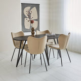 Spisestuestol Sia Dimehouse Taupe LxBxH 72x55x51 Stof Atmosfærisk foto diagonalt set forfra