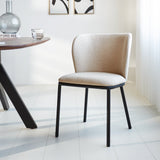 Spisestuestol Tess Dimehouse Beige LxBxH 65x62x56 Stof Atmosfærisk foto diagonalt set forfra