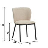Spisestuestol Tess Dimehouse Beige LxBxH 65x62x56 Stof Hvid fotostørrelsesindikation