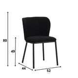Spisestuestol Tess Dimehouse Sort LxBxH 65x62x56 Stof Hvid fotostørrelsesindikation