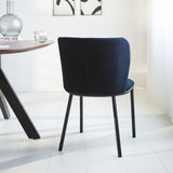Spisestuestol Tess Dimehouse Sort LxBxH 65x62x56 Stof Atmosfærisk foto diagonalt set bagfra