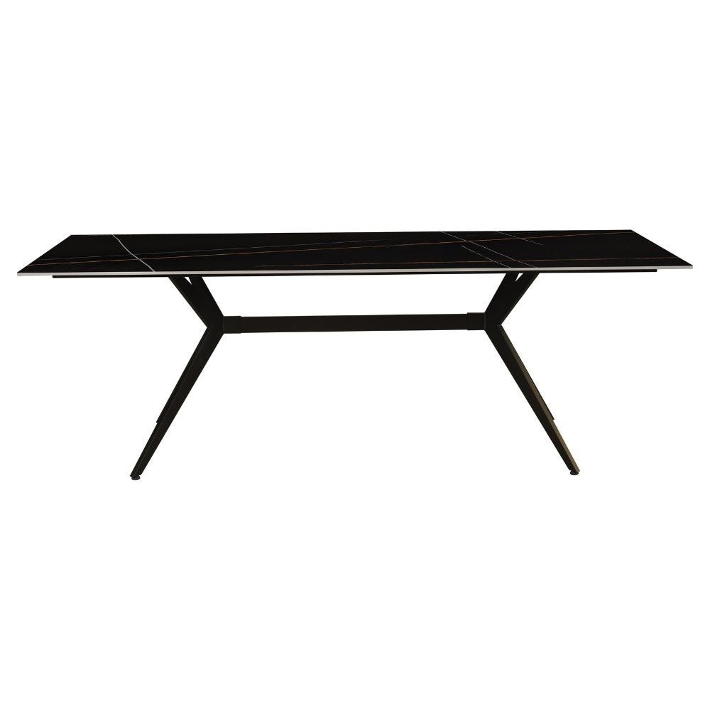 Eettafel Grace Black Dimehouse Zwart LxBxH 215x105x10 Sintered stone Sfeerfoto schuin vooraanzicht