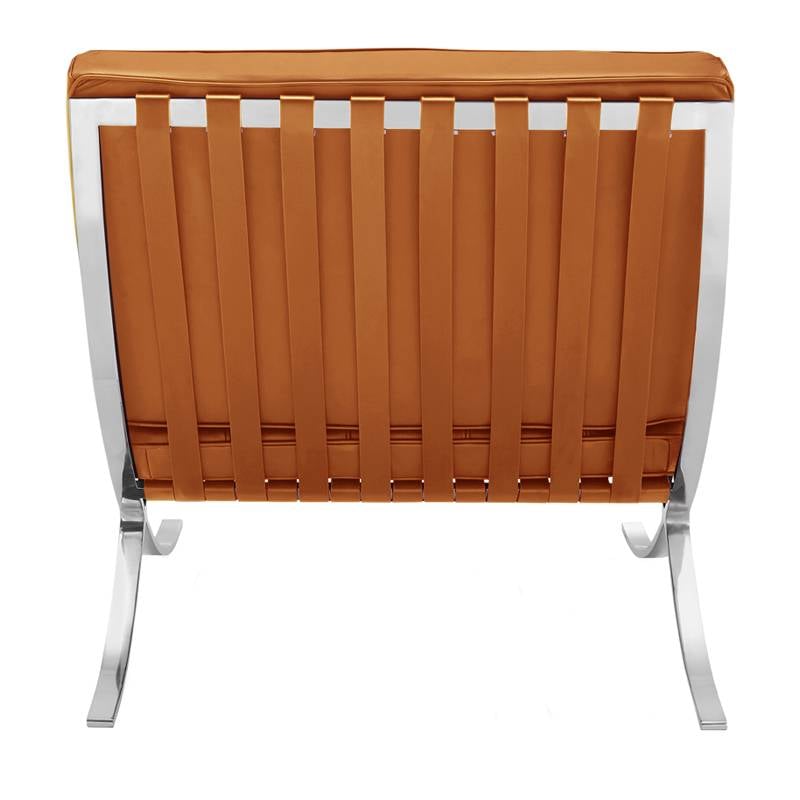 Lænestol Expo Dimehouse Cognac LxBxH 80x78x78 Koskind Læder Hvid foto diagonalt set bagfra