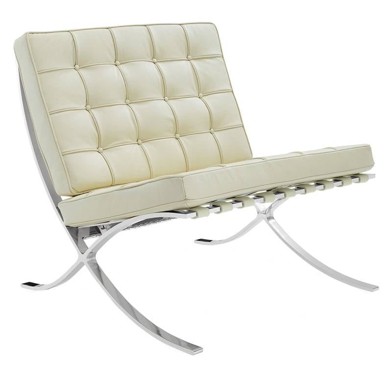 Lænestol Expo Dimehouse Creme LxBxH 80x78x78 Koskind Læder Hvid foto diagonalt set forfra