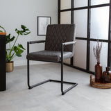 Spisestuestol Dean Dimehouse Antracit LxBxH 70x58x57 Stof Atmosfærisk foto diagonalt set forfra