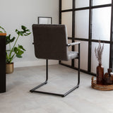 Spisestuestol Dean Dimehouse Antracit LxBxH 70x58x57 Stof Atmosfærisk foto diagonalt set bagfra