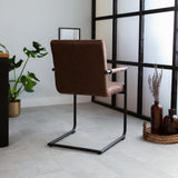 Spisestuestol Dean Dimehouse Brun LxBxH 70x58x57 Stof Atmosfærisk foto diagonalt set bagfra