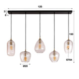 Hængelampe Anna DH Interiør Diamant LxBxH 130x47x29 Glas Hvid fotostørrelsesindikation
