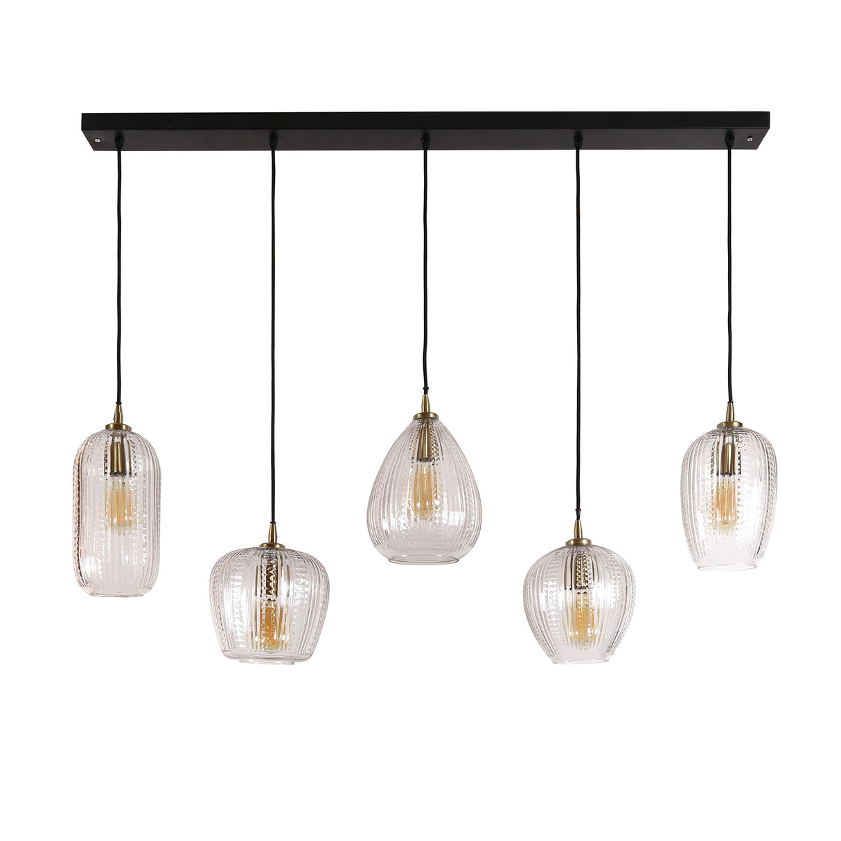 Hængelampe Anna DH Interiør Diamant LxBxH 130x47x29 Glas Hvid foto set forfra