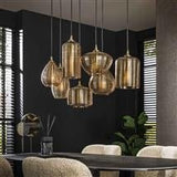 Hængelampe Faye DH Interiør Ravfarvet glas Ravfarvet glas Atmosfærisk foto diagonalt set forfra