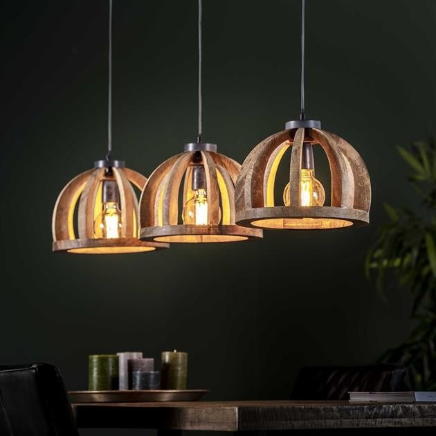 Hængelampe Madri DH Interiør Mango LxBxH 102x38x35 Mangotræ Atmosfærisk foto diagonalt set forfra