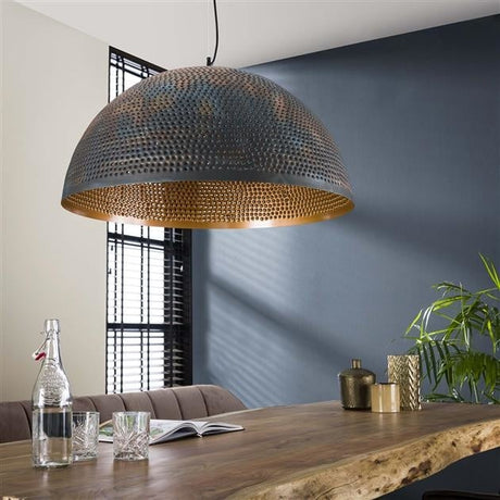 Hængelampe Aya 70 DH Interiør Brun LxBxH 73x73x46 Sort brun Atmosfærisk foto diagonalt set forfra