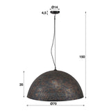 Hængelampe Aya 70 DH Interiør Brun LxBxH 73x73x46 Sort brun Hvid fotostørrelsesangivelse