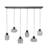 Hængelampe Luise DH Interiør Charcoal LxBxH 143x28x24 Metal Hvid foto set forfra