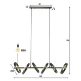 Hængelampe Otan DH Interiør Charcoal LxBxH 125x43x20 Metal Hvid fotostørrelsesindikation
