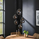 Hængelampe Felien Chrome DH Interiør Forkromet LxBxH 150x43x43 Glas Atmosfærisk foto diagonalt set forfra