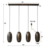 Hængelampe Rama DH Interiør Bronze LxBxH 125x51x22 Bronze Hvid fotostørrelsesindikation