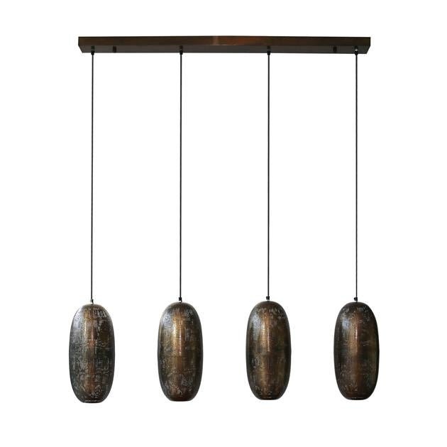 Hængelampe Rama DH Interiør Bronze LxBxH 125x51x22 Bronze Hvid foto set forfra