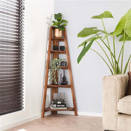 Hjørnestativ Jess DH Interiør Acacia LxBxH 135x50x12 Acacia træ Atmosfærisk foto diagonalt set forfra