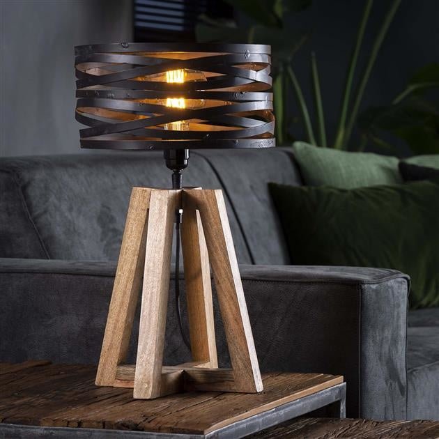 Bordlampe Twist DH Interiør Grå LxBxH 48x38x38 Skifergrå Omgivende foto diagonalt set forfra