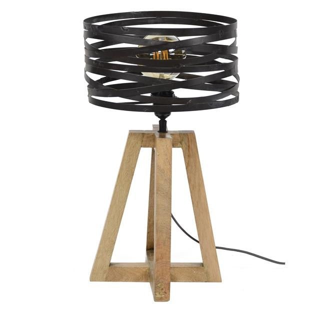 Bordlampe Twist DH Interiør Grå LxBxH 48x38x38 Skifergrå Hvid foto diagonalt set forfra