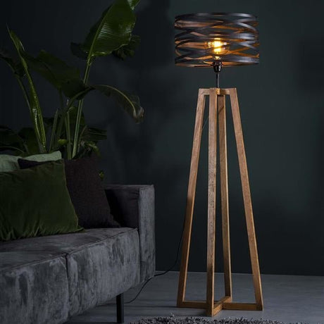 Gulvlampe Twist DH Interiør Grå LxBxH 113x48x47 Skifergrå Omgivende foto set forfra