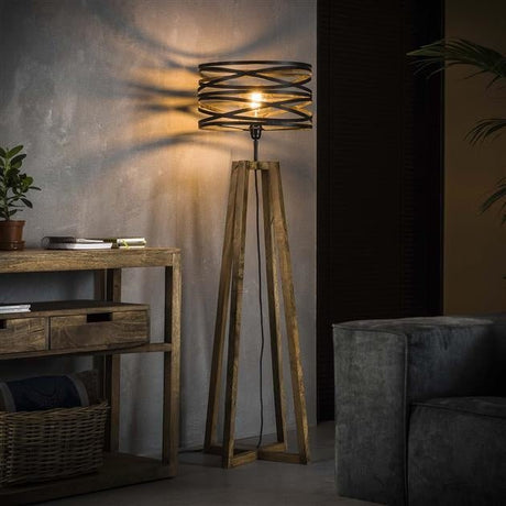 Gulvlampe Twist DH Interiør Grå LxBxH 113x48x47 Skifergrå Atmosfærisk foto diagonalt set forfra