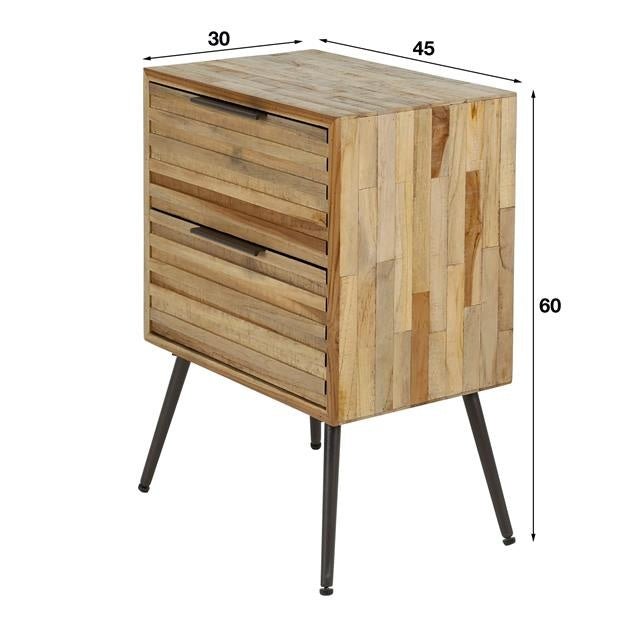 Sengebord Sven DH Interiør Vejret LxBxH 64x49x34 Teak Hvid fotostørrelsesangivelse