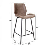 Barstol Beau kunstlæder Dimehouse Taupe LxBxH 84x54x52 Kunstlæder Hvid fotostørrelsesangivelse