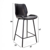 Barstol Beau kunstlæder Dimehouse Sort LxBxH 84x54x52 Kunstlæder Hvid fotostørrelsesangivelse
