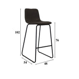 Barstol Brentt Dimehouse Antracit LxBxH 84x60x49 Mikrofiber Hvid fotostørrelsesindikation
