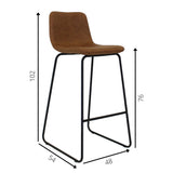 Barstol Brentt Dimehouse Cognac LxBxH 84x60x49 Mikrofiber Hvid fotostørrelsesangivelse