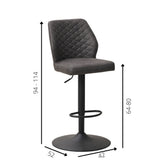 Barstol Grizzly Dimehouse Antracit LxBxH 65x56x52 Mikrofiber Hvid fotostørrelsesindikation