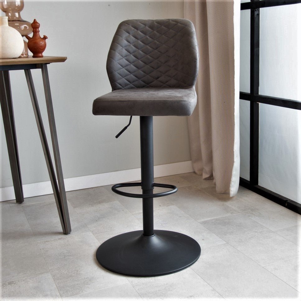 Barstol Grizzly Dimehouse Antracit LxBxH 65x56x52 Mikrofiber Atmosfærisk foto set forfra