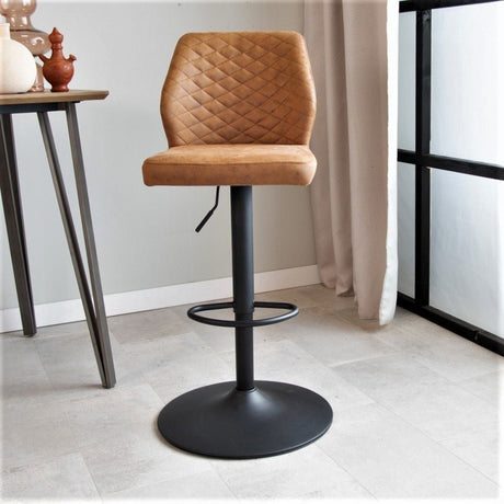 Barstol Grizzly Dimehouse Cognac LxBxH 65x56x52 Mikrofiber Atmosfærisk foto set forfra