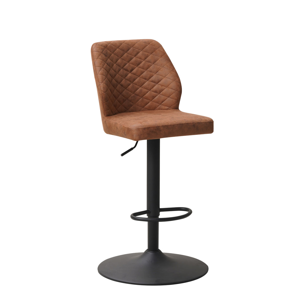 Barstol Grizzly Dimehouse Cognac LxBxH 65x56x52 Microfiber Hvid foto diagonalt set forfra