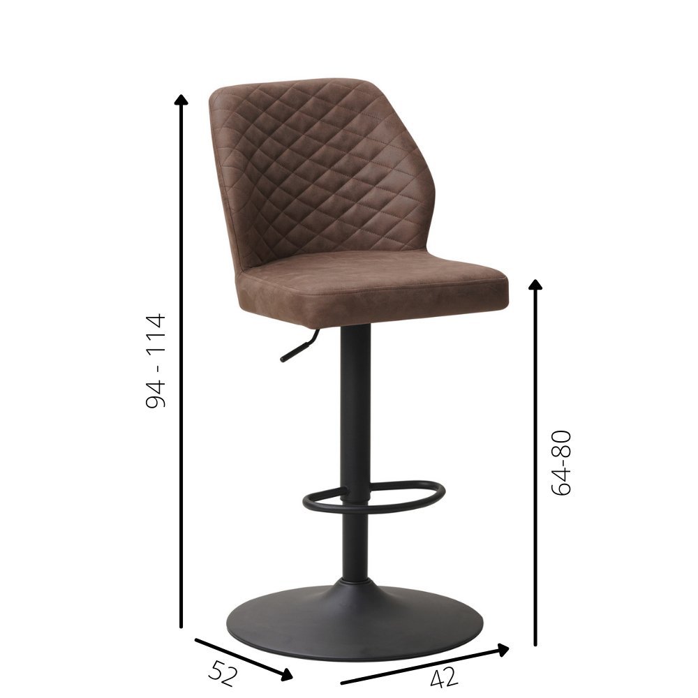 Barstol Grizzly Dimehouse Taupe LxBxH 65x56x52 Mikrofiber Hvid fotostørrelsesindikation