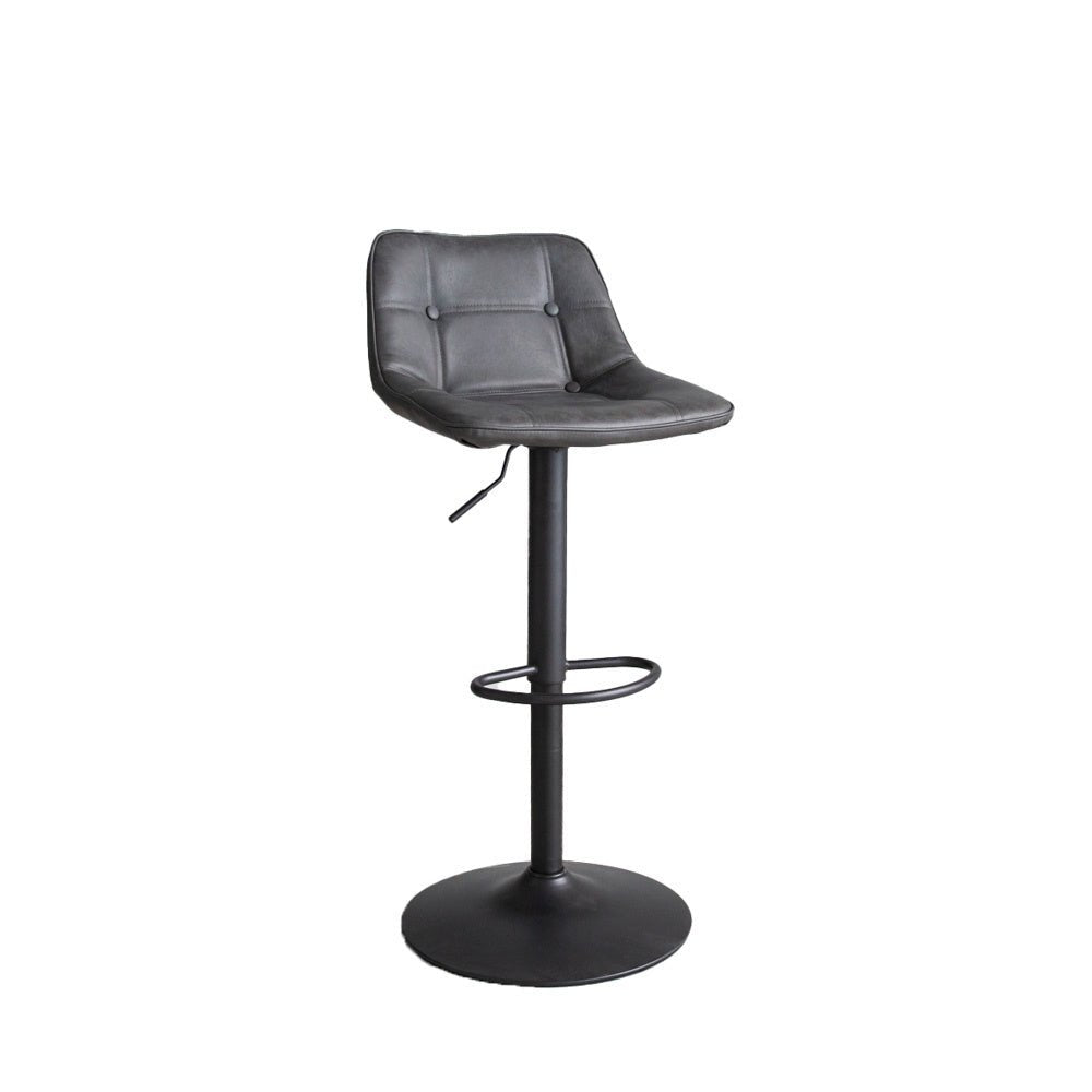 Barstol Jason Dimehouse Antracit LxBxH 82x52x39 Kunstlæder Hvid foto diagonalt set forfra