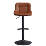 Barstol Jason Dimehouse Cognac LxBxH 82x52x39 Kunstlæder Hvidt foto set forfra