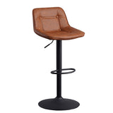 Barstol Jason Dimehouse Cognac LxBxH 82x52x39 Kunstlæder Hvid foto diagonalt set forfra