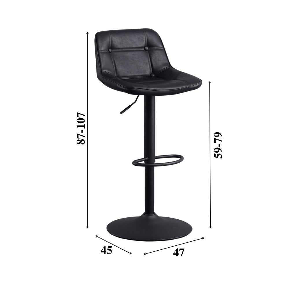 Barstol Jason Dimehouse Sort LxBxH 82x52x39 Kunstlæder Hvid fotostørrelsesangivelse