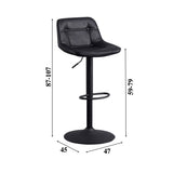 Barstol Jason Dimehouse Sort LxBxH 82x52x39 Kunstlæder Hvid fotostørrelsesangivelse