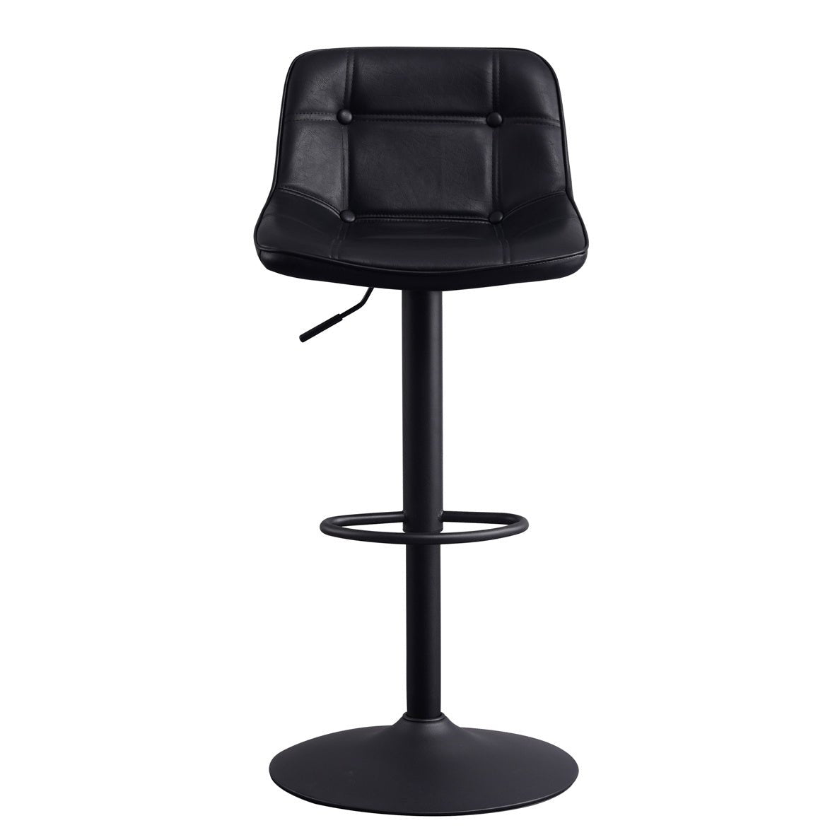Barstol Jason Dimehouse Sort LxBxH 82x52x39 Kunstlæder Hvidt foto set forfra