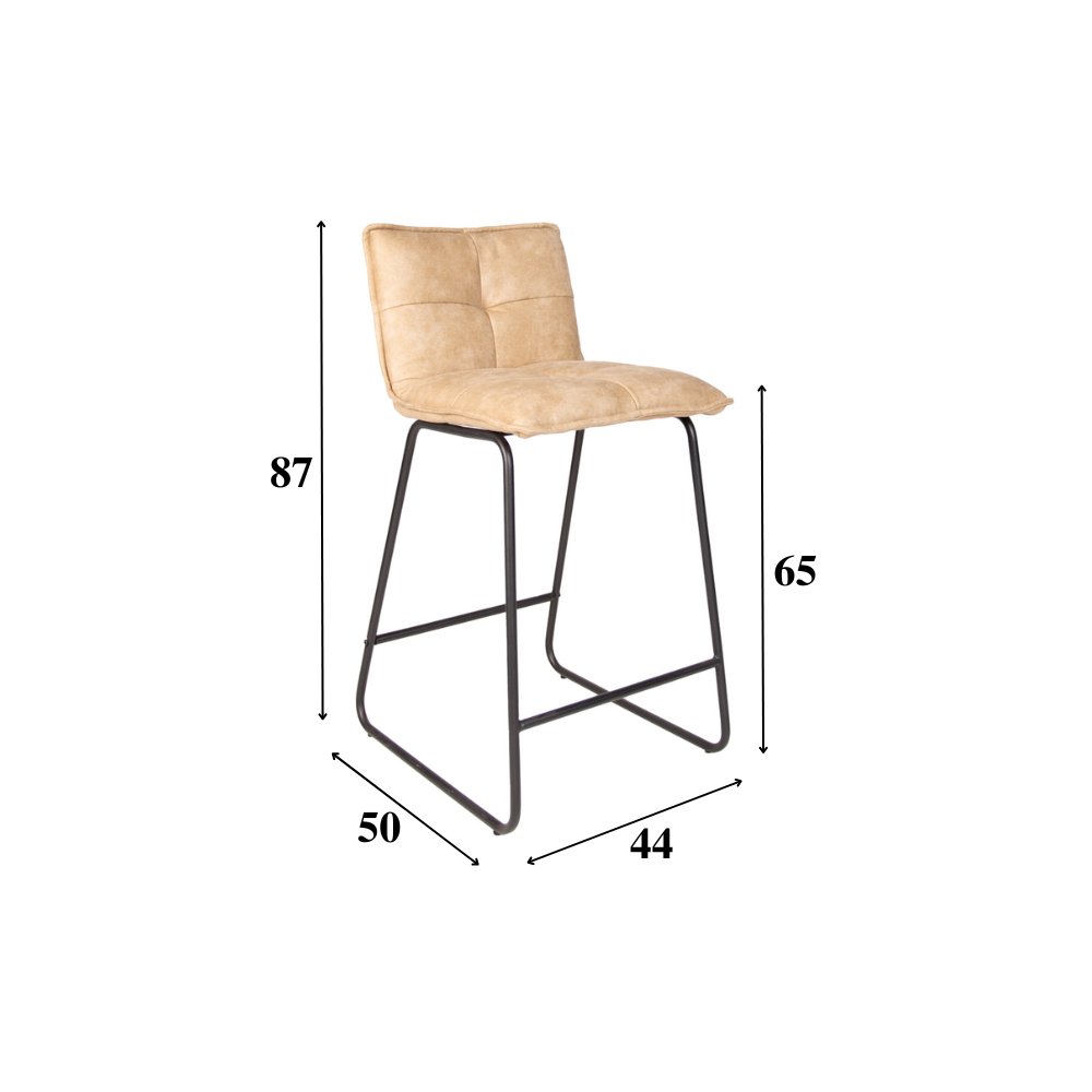Barstol Jelle Dimehouse Champagne LxBxH 63x56x49 Mikrofiber Hvid fotostørrelsesangivelse