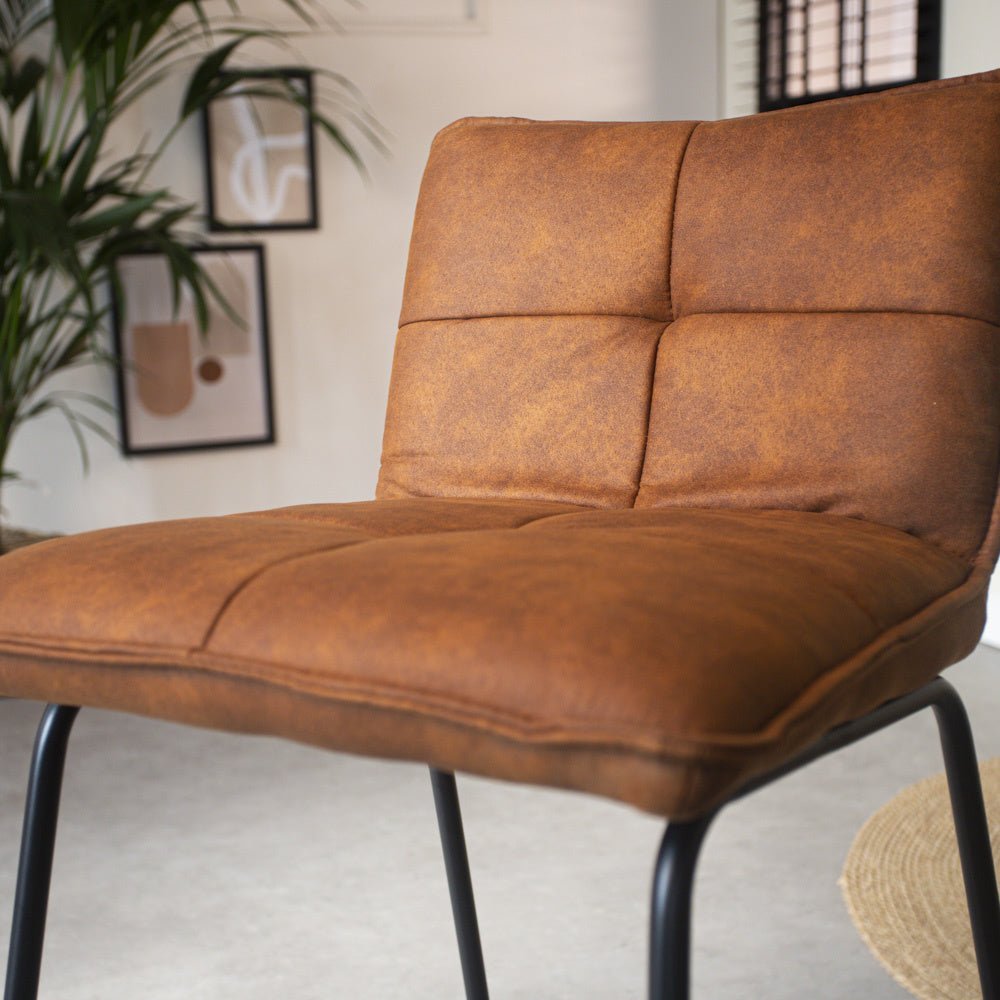 Barstol Jelle Dimehouse Cognac LxBxH 63x56x49 Mikrofiber Atmosfærisk fotodetalje