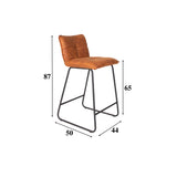 Barstol Jelle Dimehouse Cognac LxBxH 63x56x49 Mikrofiber Hvid fotostørrelsesindikation