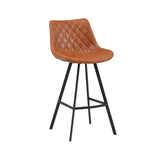 Barstol Juno Dimehouse Cognac LxBxH 86x56x56 Kunstlæder Hvid foto diagonalt set forfra