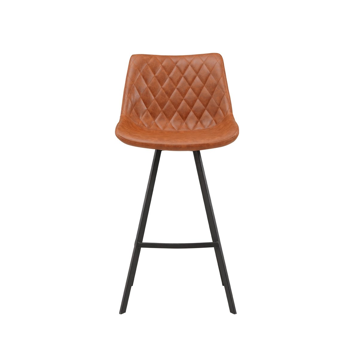 Barstol Juno Dimehouse Cognac LxBxH 86x56x56 Kunstlæder Hvidt foto set forfra