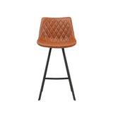 Barstol Juno Dimehouse Cognac LxBxH 86x56x56 Kunstlæder Hvidt foto set forfra