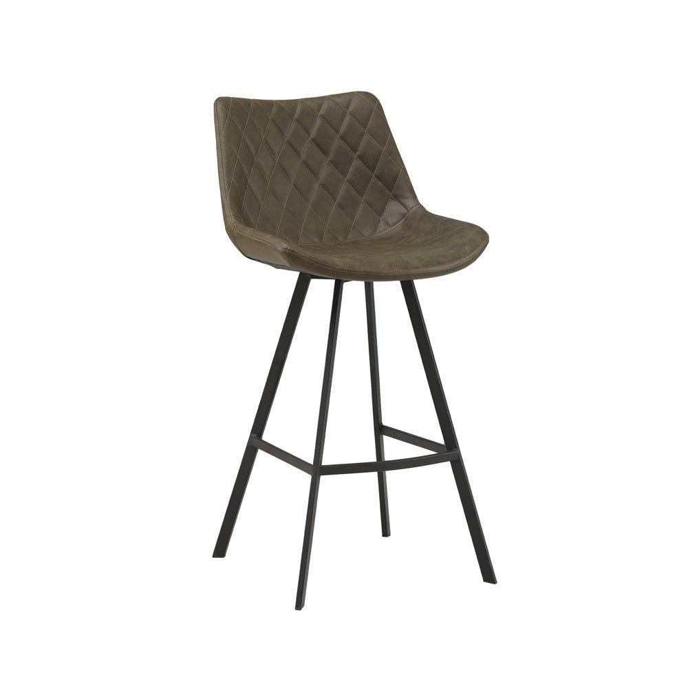 Barstol Juno Dimehouse Taupe LxBxH 86x56x56 Kunstlæder Hvid foto diagonalt set forfra